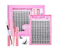 Fairy Lash Clusters Kit D Curl Ciglia Cluster Extension Ciglia Cluster Ciglia Cluster Ciglia Cluster Kit Pestañas Postizas Naturales Extension Ciglia Kit + Lash Bond&Seal, Rimozione Colla Lash