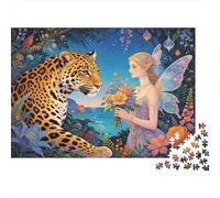Fairy & Leopard Puzzle for Adultos 1000 Pezzi Riciclabile Paper Dreamy Forest Puzzle Educativo Gioco Sfida Ideal per la Famiglia And Friends Regalos 70x50cm/1000pcs