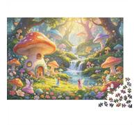 Fairy Mushroom Puzzles 1000 Pezzi Recyclable Enchanted Wood Puzzle for Anziani Gioco Educativo Rilassamento Ideal for Regali di Vacanza Regalo 38x26cm/1000pcs