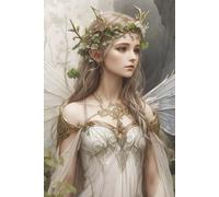 Fairy Notebook: Blank Lined Notebook for All Ages, Fairy, Anime, White, Green | 6x9 Inches, 110 pages | Gifts for Birthdays, Christmas, Thanksgiving and more