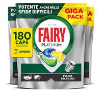 Fairy Platinum Detersivo Pastiglie Lavastoviglie Brillantante 180 Capsule