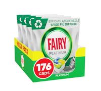 Fairy Platinum Detersivo Pastiglie Lavastoviglie Plus, Brillantante, 176 Capsule Lavastoviglie, Limone, Tecnologia Anti-Opaco Con Azione Brillantante, Contro Il Grasso E Le Incrostazioni Ostinate