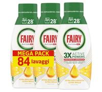 FAIRY PLATINUM GEL EXTRA BRILLANTEZZA LIMONE 28 LAVAGGI 504 ML X 3