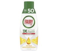 Fairy Platinum Gel Lavastoviglie, 50 Lavaggi, Extra Brillantezza, Limone