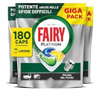 Fairy Platinum Pastiglie Lavastoviglie Limone, 180 Capsule.