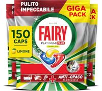 Fairy Platinum Plus Pastiglie Lavastoviglie Tutto in Uno, 150 Caps, Limone