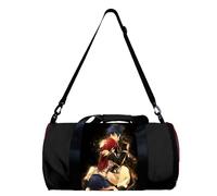 FAIRY TAIL Borsa a tracolla cilindrica di grande capacità multifunzionale per sport, nuoto, palestra, borsone da viaggio, con motivo stampato anime, borsa da viaggio casual, Tipo 6., 49*26*26CM