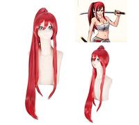 Fairy Tail Erza Scarlet Per Le Donne 100 Cm Lungo Rettilineo Parrucca Sintetica Resistente Al Calore Di Alta Qualità Parrucca Anime Cosplay Rossa