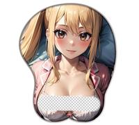Fairy Tail Lucy Heartfilia 3D Sexy Mouse Pad Supporto per Polso in Silicone Pad Tappetino per Mouse Stereoscopico per Desktop Computer Portatile