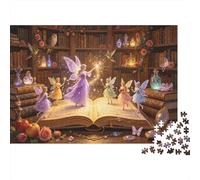 Fairy Tale Book 1000 Pezzi Puzzle Riciclabile Enchanted Library Puzzles per Persone Anziane Family Gaming Time Props Relieve Senile Dementia Great Gift 38x26cm/1000pcs