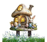 Fairy Tale Forest Mushroom Čottage Floor Insert, 2D Acryliç Floor Insert, Garden Courtyard Lawn Flower Pot Decoration, Acrylic Easter Cottage For, 1 Inseřt