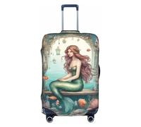 Fairy Tale Mermaid03 - Copertura elastica per valigia, lavabile, antigraffio, da viaggio, bianco, Medium