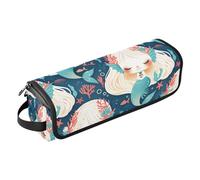 Fairy-Tale Mermaids - Ferro arricciacapelli 2 in 1 con custodia da viaggio e tappetino resistente al calore, impermeabile, organizer da viaggio per strumenti per capelli, per raddrizzatori