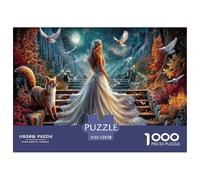 Fairy-Tale Princess & Volpe Puzzle Impossibili 1000 Pezzi Illuminato dalla luna autunnale Decorazione Per La Casa. Rilassamento E Intelligence Per Adulti E Bambini Da 12 Anni 52x38cm/1000pcs