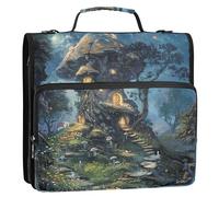 Fairy Tale Wonderland 1 1/2 Inch Raccoglitore 3 anelli Zipper Organizer Raccoglitori con Tracolla Borsa Scuola Media Cartella Portfolio di Archiviazione di Base con Maniglia