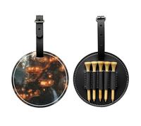 Fairy Tale World, borsa portaoggetti per tee da golf, con stampa nera, per uomini, in poliuretano resistente, facile da trasportare, migliora l'esperienza di golf