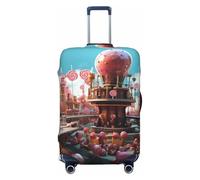 Fairy-tale-world-with-delicious-candy - Copribagagli da viaggio elastico, protezione per bagagli 45-81 cm, Nero , x-large