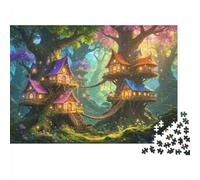 Fairy Treehouse Puzzle per Adulti 1000 Pezzi Riciclabile Enchanted Woods Senior Puzzle Impossibile Difficile Stimolante Allevia la Demenza Senile Attività 52x38cm/1000pezzi