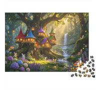 Fairy Treehouse Puzzle per Adults 1000Pc Riciclabile Carta Magical Woodland Jigsaw Puzzle Educational Gioco Challenge Ideal per Familiare E Friends Gifts 38x26cm/1000pcs