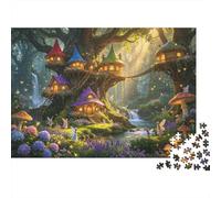 Fairy Treehouses Puzzle for Adulti 1000 pezzi Recyclable Enchanted Forest Puzzles Interessante Gioco familiare Props Divertente Present for Holiday Blessings Regalo 52x38cm/1000pcs