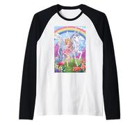 Fairy Unicorn Magic Fantasy Enchanted Mitico Foresta Maglia con Maniche Raglan