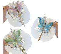 Fairy Wing Hair Clips, Butterfly Tears Tassel Hair Clip, 3D Moving Butterfly & Beaded Design Hair Claws with Tassel, Elegant Hair Accessories for Hairstyles (Color)