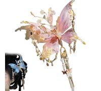 Fairy Wing Hair Clips, Butterfly Tears Tassel Hair Clip, Large Fairy Wing 3D Moving Wings Hair Clips, Butterfly Tassel Hair Clip for Women (pink)