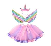 Fairy Wing Unicorni Fasce Tutus Gonne per Bambini Ragazze Fingere di Giocare Costume di Halloween Festa di Compleanno Decors Fasce e Fairy Wing