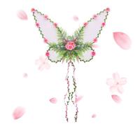 Fairy Wings Adult, Women's Costume with Vines, 18.9x24.8 Inches, Lightweight Adjustable Fit, Ethereal Transparent Look for Cosplay Stage Performance Halloween Pride Festival Garden Event