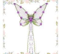 Fairy Wings Adult, Women's Costume with Vines, 18.9x24.8 Inches, Lightweight Adjustable Fit, Ethereal Transparent Look for Cosplay Stage Performance Halloween Pride Festival Garden Event