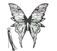 Fairy Wings - Black Butterfly Wings | Butterfly Costume | Angel Wing Fairy Costume | Colorful Dress Up princesss Cosplay Accessories | Angel Fancy Dress Party Favor For Girls Birthday Theme Party