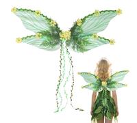 Fairy Wings, Butterfly Wings with 3D Flowers and Leaves, 32.28x13.39x23.62 Inches Creative Dress Up Costume Prop Accessories for Women Kids, Perfect to Cosplay, Festival, Halloween Party