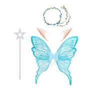 Fairy Wings Costume, Angel Cosplay Set, 7.1in Halloween Dress Accessory, Skin Friendly Fabric, Lightweight Adjustable Straps for Adults, Girls, Wife, Girlfriend, Mother, Sisters, Parties