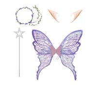 Fairy Wings Costume, Angel Cosplay Set, 7.1in Halloween Dress Accessory, Skin Friendly Fabric, Lightweight Adjustable Straps for Adults, Girls, Wife, Girlfriend, Mother, Sisters, Parties