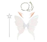 Fairy Wings Costume, Angel Cosplay Set, 7.1in Halloween Dress Accessory, Skin Friendly Fabric, Lightweight Adjustable Straps for Adults, Girls, Wife, Girlfriend, Mother, Sisters, Parties