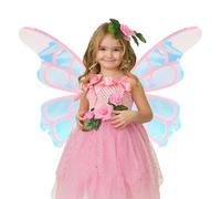 Fairy Wings Electric - Accessorio per costume da principessa Glow, design scintillante con luce a LED, spalline regolabili leggere, resistente, accessorio magico per cosplay | Simpatico abito