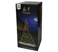 Fairybell Albero di Natale a LED per esterni con asta della bandiera inclusa (4 metri - 640 LED, Bianco caldo)