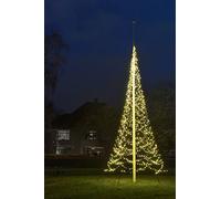 Fairybell Albero di Natale a LED per esterni nel pennone (7 metri - 1500 LED, Bianco caldo)