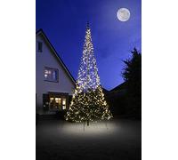 Fairybell Albero di Natale a LED per esterni nel pennone - albero non incluso (6 metri - 1200 LED, Bianco caldo)
