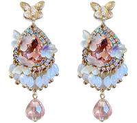 Fairycore - Orecchini pendenti da donna a forma di farfalla, con cristalli a goccia, stravaganti orecchini pendenti a forma di farfalla, iridescenti e glam per damigella d'onore, tea party
