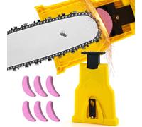 FairyPeach Affilacatene Portatile, Affila Motosega Compatto con 6 Pietre per Affilare, Affilacatene, Affilatrice Catena Motosega, Kit Affilatura Catena Motosega, Super Saw per Tutte le Motoseghe