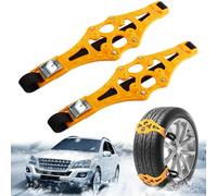 Fairypeach Catene Auto, 2Pcs Catene da Neve, Fascette da Neve per Pneumatici con Larghezza Compresa Tra 165-275 mm, per Maggior Parte Delle Auto e Camion