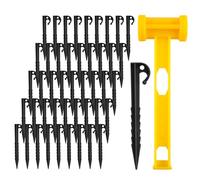 Fairypeach Picchetti Tenda per Prato Sintetico, Telo Pacciamatura, Chiodi per Giardino e da Terra per Pesca (Nero)