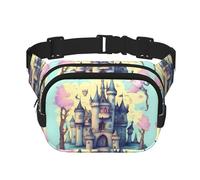 Fairytale Castle Pattern trendy trendy marsupio unisex viaggio sport messenger bag, nero, taglia unica
