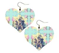 Fairytale Castle Prints, orecchini eleganti a forma di cuore, accessori da donna leggeri, perfetti per feste e San Valentino.