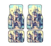Fairytale Castle - Set di 4 tappetini per auto, morbidi, spessi, in neoprene, antiscivolo, per tutte le stagioni, universali, anteriori e posteriori, per SUV e camion