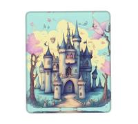 Fairytale Castle Tappetino per mouse multicolore in gomma ispessita con bordo bloccato 21,1 x 26,2 cm per ufficio, gioco, studio e scrivania