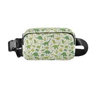 Fairytale - Marsupio multiuso con funghi e lumache, stile retrò, con cinghia regolabile per lo shopping, Dinosauri Verde Silhouette, 1 Size