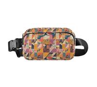 Fairytale - Marsupio multiuso con funghi e lumache, stile retrò, con cinghia regolabile per lo shopping, Motivi patchwork africani colorati, 1 Size