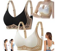 FAIRZ Submarine Bra | Super Gather Bra | Wireless Push-Up Bra | Soft Comfortable Anti Sagging Everyday Bras (2XL(72-80kg),2PCS-A)